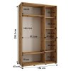 Šatní skříň Lanko 2 - hloubka 45 cm - rozměry skříně 150 cm 1