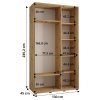 Šatní skříň Lanko 2 - hloubka 45 cm - rozměry skříně 130 cm 1