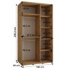 Šatní skříň Lanko 2 - hloubka 60 cm - rozměry skříně 140 cm 2