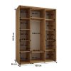 Šatní skříň Sapporo 1 - hloubka 60 cm - rozměry skříně 160 cm 1