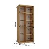 Šatní skříň Sapporo 2 - hloubka 45 cm - rozměry skříně 100 cm 2
