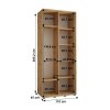 Šatní skříň Sapporo 2 - hloubka 45 cm - rozměry skříně 110 cm 1