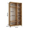 Šatní skříň Sapporo 2 - hloubka 45 cm - rozměry skříně 140 cm 1