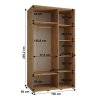 Šatní skříň Sapporo 2 - hloubka 60 cm - rozměry skříně 130 cm 1