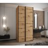 Šatní skříň Lux 1 kombinace artisan s černými lišty