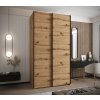 Šatní skříň Lux 1 varianta dub artisan a černé lišty