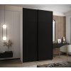 Šatní skříň Lux 1 korpus v bílé barvě a černé posuvné dveře