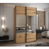 Šatní skříň Lux 4 kombinace dub artisan a černé lišty