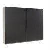 Šatní skříň Lux 18 s posuvnými dveřmi - šířka 244 cm bílá + grafit