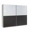 Šatní skříň Lux 19 s posuvnými dveřmi - šířka 244 cm bílá + grafit