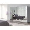 Šatní skříň Lux 27 s posuvnými dveřmi se zrcadlem - šířka 244 cm bílá