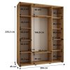 Šatní skříň Davos 13 - hloubka 45 cm / šířka 200 cm