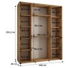 Šatní skříň Davos 13 - hloubka 45 cm / šířka 200 cm
