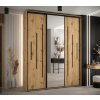 Šatní skříň Davos 13 - varianta Dub artisan s černými pásky