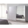 Šatní skříň Lux 28 s posuvnými dveřmi se zrcadlem - šířka 244 cm bílá