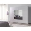 Šatní skříň Lux 30 s posuvnými dveřmi se zrcadlem - šířka 244 cm bílá