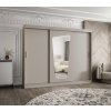 Šatní skříň Abi Moka se zrcadlem a posuvnými dveřmi