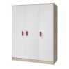 šatní skříň smyk III 19 3d s klasickými dveřmi - šířka 120 cm bílá + dub sonoma