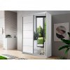 šatní skříň neomi 05 s posuvnými dveřmi se zrcadlem - šířka 120 cm bílá