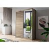 šatní skříň neomi 05 s posuvnými dveřmi se zrcadlem - šířka 120 cm dub sonoma