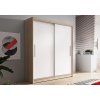 šatní skříň vista 04 s posuvnými dveřmi- šířka 150 cm bílá + dub sonoma