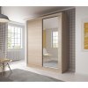 šatní skříň Bella 03 s posuvnými dveřmi se zrcadlem - šířka 183 cm dub sonoma