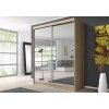 šatní skříň multi 20 s posuvnými dveřmi se zrcadlem - šířka 183 cm dub sonoma