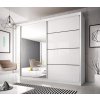 šatní skříň multi 35 s posuvnými dveřmi se zrcadlem - šířka 233 cm bílá