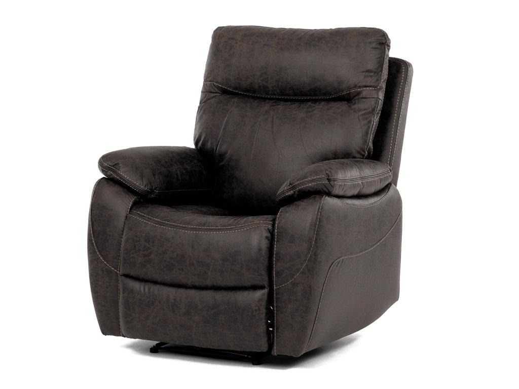 TV a relaxační křeslo s manuálním ovládáním, potah coffee látka v dekoru vintage