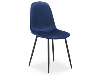 Jídelní čalouněná židle FOKS VELVET modrá/černá