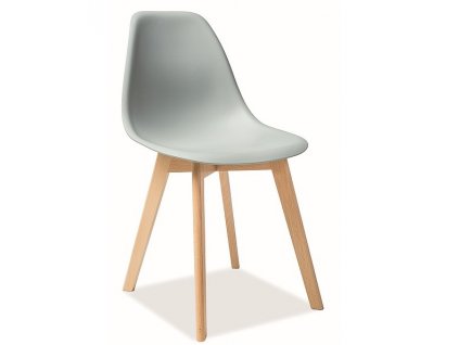 Jídelní židle MORIS světle šedá/buk