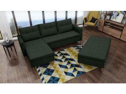 Sedací souprava s taburetem Areon L zelená