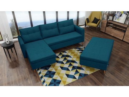 Sedací souprava s taburetem Areon L modrá