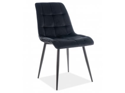 Jídelní čalouněná židle CHIC VELVET černá/černá