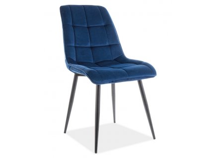 Jídelní čalouněná židle CHIC VELVET granátově modrá/černá