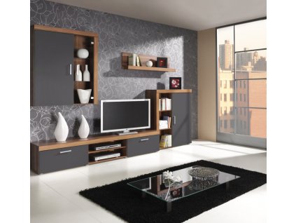 Obývací stěna Samba švestka/grafit