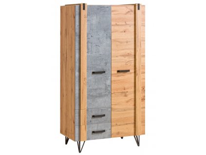 Šatní skříň Lofter 1 dub wotan/beton