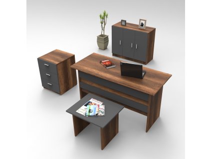 ALATRI kancelářský set se skříňkou, baroko/antacit