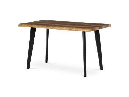 Stůl jídelní, 130x80x75 cm, MDF deska, dekor staré dřevo, kov, černý lak