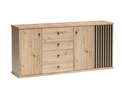 Komoda 3D4S BARBUS dub artisan/černá