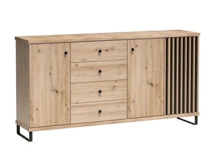 Komoda 3D4S BARBUS dub artisan/černá