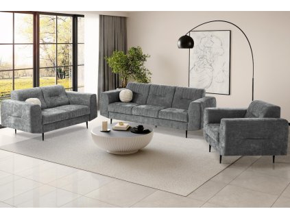 sedací souprava Venezia 321 tmaě šedá