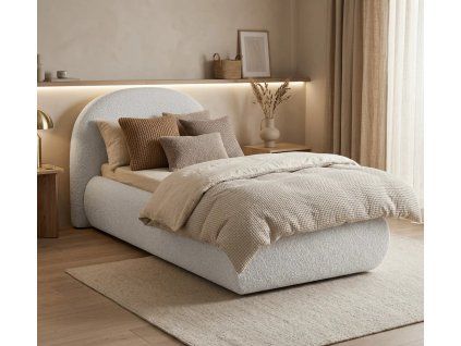 postel Moet 90 světle šedá matrace pure