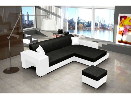 Sedací souprava Oskar P černá/bílá