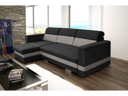 Sedací souprava Rimini L černá/šedá