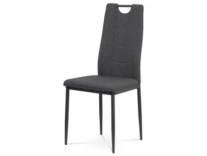 Jídelní židle, šedá látka, kov černý mat