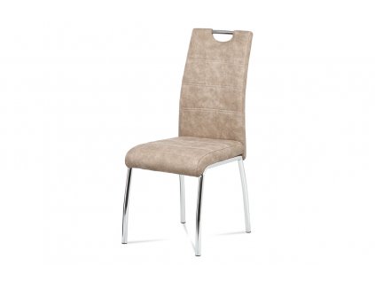 jídelní židle, látka krémová COWBOY / chrom, HC-486 CRM3