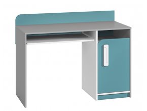 Psací stůl VILLOSA šedá/bílá/modrá