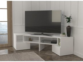 Televizní stolek rovný/rohový TARTU bílá