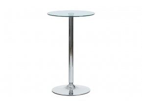Barový stůl čiré sklo / chrom, pr. 60 cm